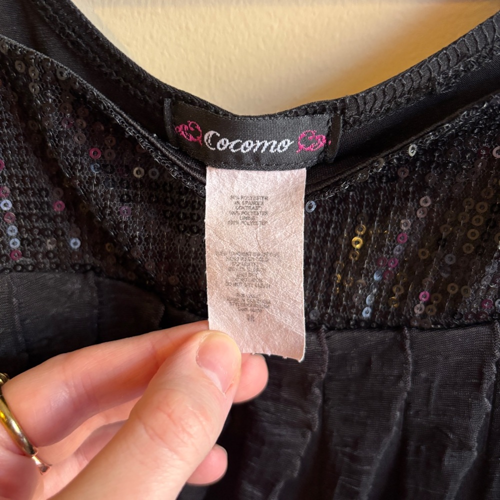 Cocomo Black Tank Top with Shimmer Accents - Picture 5 of 7